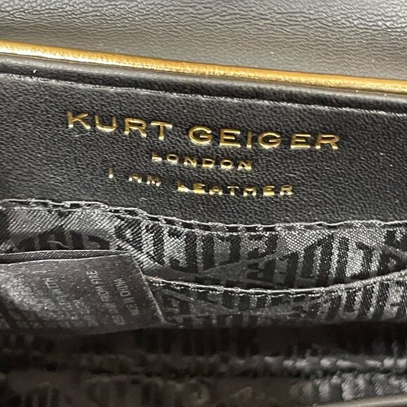 New Kurt Geiger Kensington Mini Bag Purse Gold Chain Quilted Eagle Head - Picture 7 of 11